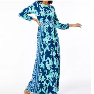 Lilly Pulitzer Micole Sweet Parakeet Maxi Dress size 10